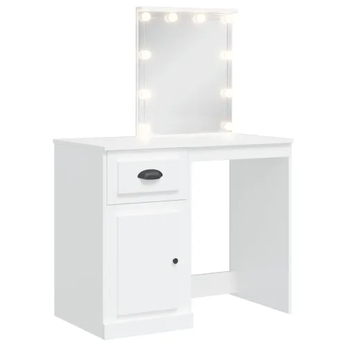 Toaletni stolić s LED svjetlima bijeli 90 x 42 x 132,5 cm - Bijela 1 Bijela Cijena