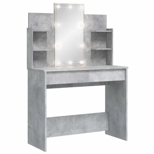 Toaletni stolić s LED svjetlima siva boja betona 96x40x142 cm - Beton siva 1 Beton siva Cijena