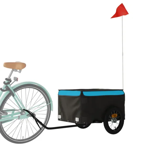 Prikolica za bicikl crno-plava 30 kg željezna - Plava 120 x 54 x 44 cm Cijena