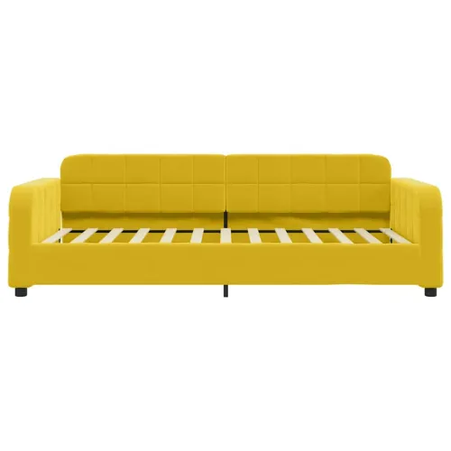 Dnevni krevet s madracem žuti 100 x 200 cm baršunasti - Žuta 100 x 200 cm s madracem Cijena