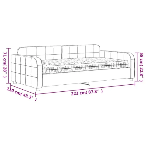 Dnevni krevet s madracem žuti 100 x 200 cm baršunasti - Žuta 100 x 200 cm s madracem Cijena