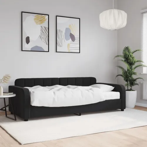 Dnevni krevet s madracem crni 90 x 190 cm baršunasti - Crna 90 x 190 cm s madracem Cijena