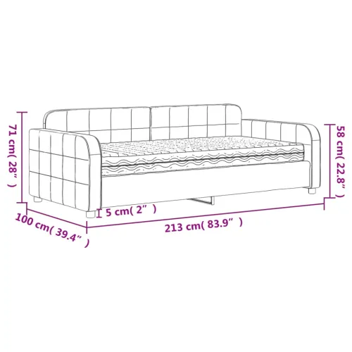 Dnevni krevet s madracem crni 90 x 190 cm baršunasti - Crna 90 x 190 cm s madracem Cijena