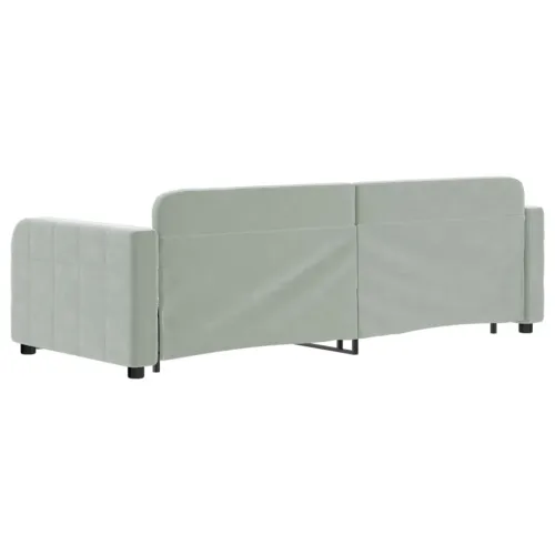 Dnevni krevet na razvlačenje svjetlosivi 80 x 200 cm baršunasti - Svjetlosiva Svjetlosiva 80 x 200 cm 80 x 200 cm Cijena