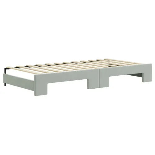 Dnevni krevet na razvlačenje svjetlosivi 90 x 200 cm baršunasti - Svjetlosiva Svjetlosiva 90 x 200 cm 90 x 200 cm Cijena