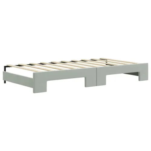 Dnevni krevet na razvlačenje svjetlosivi 90 x 190 cm baršunasti - Svjetlosiva 90 x 190 cm s krevetom na izvlačenje, ladicom i ma Cijena
