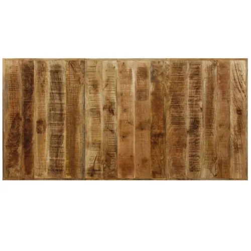 Blagovaonski Stol Masivno Drvo Manga i Čelično Postolje 180 cm - Svjetlosmeđa 180 x 90 x 76 cm Cijena