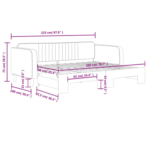 Dnevni krevet na razvlačenje svjetlosivi 90 x 200 cm baršunasti - Svjetlosiva 90 x 200 cm s krevetom na izvlačenje Svjetlosiva Cijena