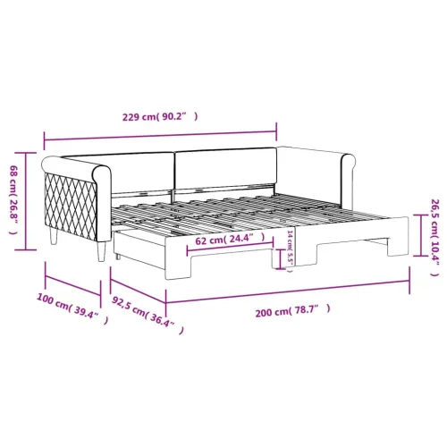 Dnevni krevet na razvlačenje svjetlosivi 90 x 200 cm baršunasti - Svjetlosiva 90 x 200 cm s krevetom na izvlačenje Svjetlosiva Cijena