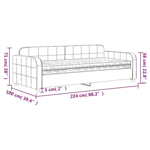 Dnevni krevet s madracem crni 90 x 200 cm baršunasti - Crna 90 x 200 cm s madracem Cijena