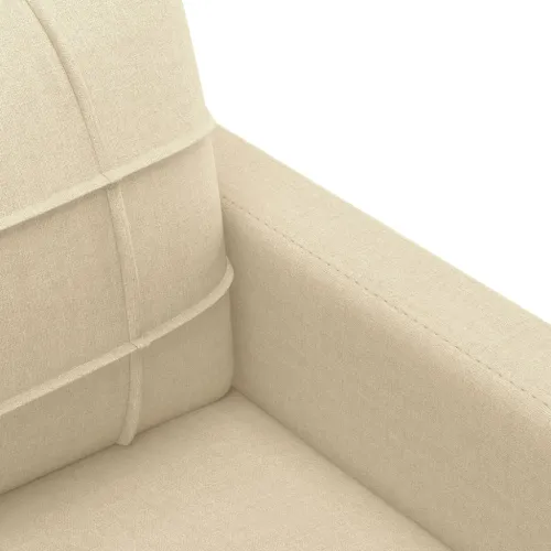3-dijelni set sofa s jastucima krem od tkanine - Krema s jastučićima Cijena