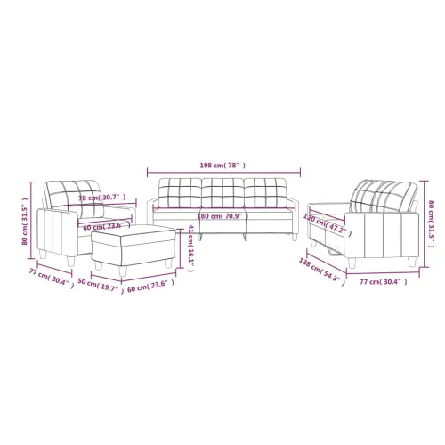 4-dijelni set sofa s jastucima crni od umjetne kože - Crna s jastučićima i tabureom Cijena