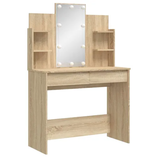 Toaletni stolić s LED svjetlima boja hrasta sonome 96x40x142 cm - Sonoma hrast Cijena