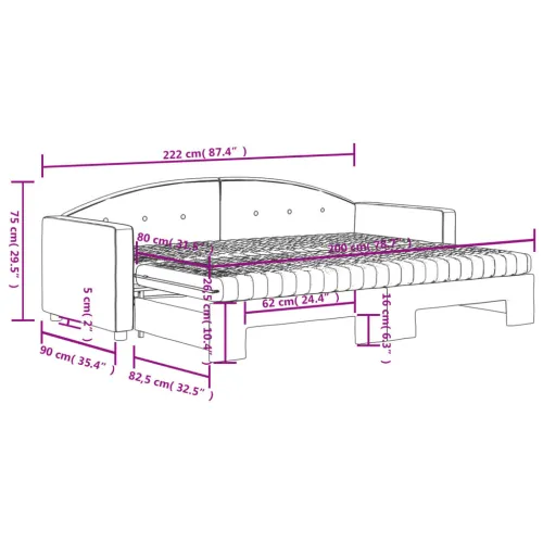 Dnevni krevet na razvlačenje svjetlosivi 80 x 200 cm baršunasti - Svjetlosiva 80 x 200 cm s krevetom na izvlačenje i madracem Sv Cijena