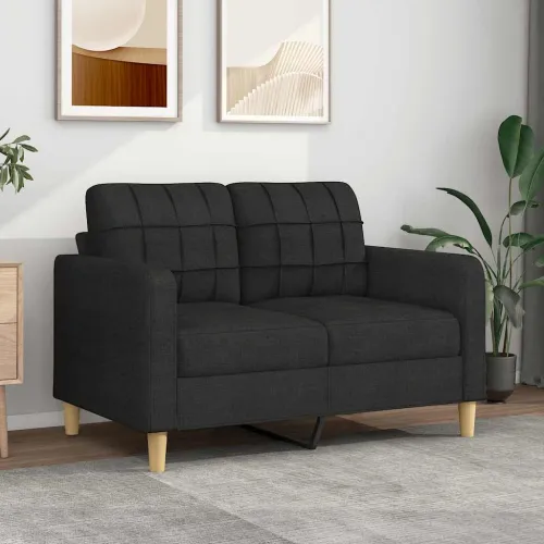 Dvosjed od tkanine crni 120 cm - Crna 120 cm Cijena