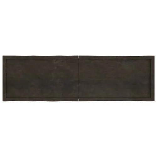 Stolna ploča tamnosmeđa 180x50x(2-6) cm obrađena hrastovina - Tamno smeđa 180 x 50 x 6 cm Cijena