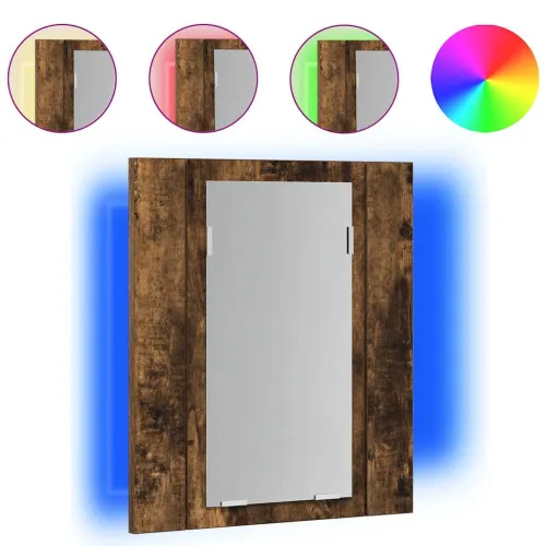LED kupaonski ormarić s ogledalom boja hrasta 40x12x45cm drveni - Dimljeni hrast Cijena