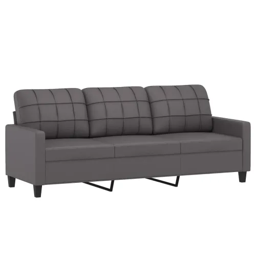 2-dijelni set sofa s jastucima sivi od umjetne kože - Siva s jastučićima Cijena