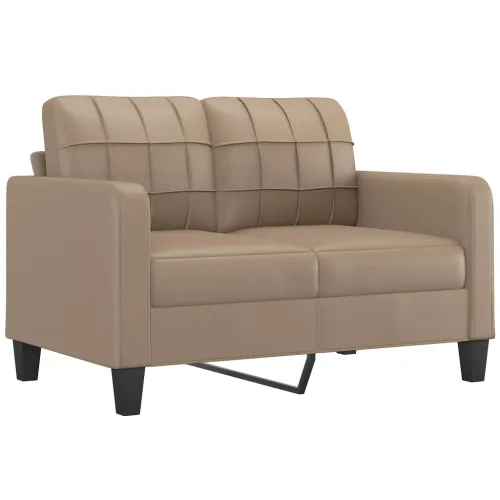 2-dijelni set sofa s jastucima boja cappuccina od umjetne kože - Boja cappuccina s jastučićima Cijena