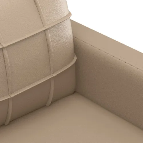 2-dijelni set sofa s jastucima boja cappuccina od umjetne kože - Boja cappuccina s jastučićima Cijena