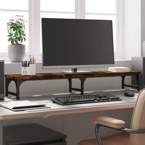 Stalak za monitor boja dimljenog hrasta 105x23x15,5 cm drveni - Dimljeni hrast 105 x 23 x 15.5 cm Dimljeni hrast 105 x 23 x 15.5 Cijena