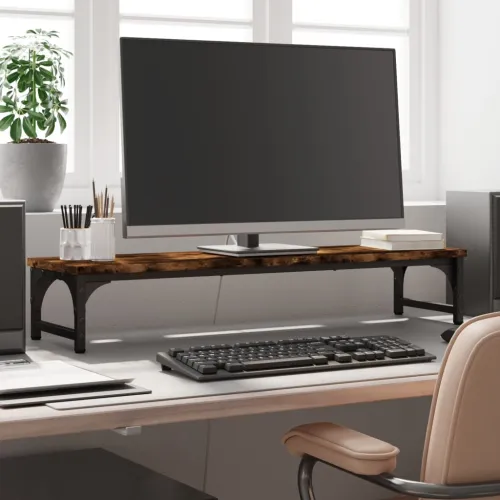 Stalak za monitor boja dimljenog hrasta 85x23x15,5 cm drveni - Dimljeni hrast 85 x 23 x 15.5 cm Dimljeni hrast 85 x 23 x 15.5 cm Cijena