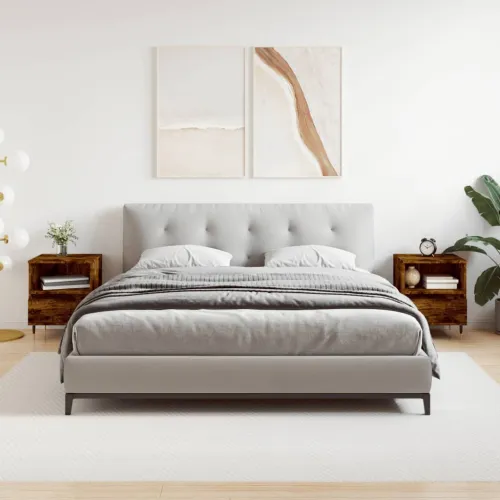 Noćni ormarići 2 kom boja hrasta 40x35x50 cm konstruirano drvo - Dimljeni hrast 2 Cijena