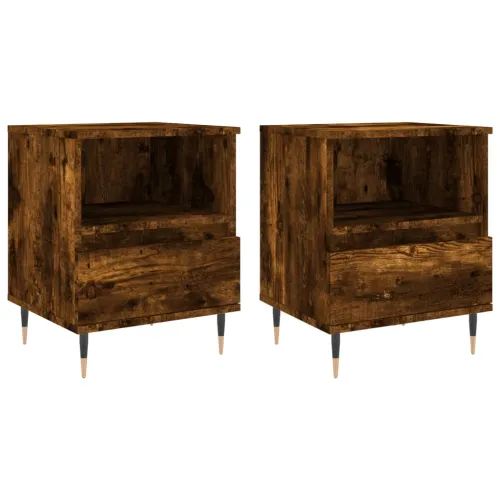Noćni ormarići 2 kom boja hrasta 40x35x50 cm konstruirano drvo - Dimljeni hrast 2 Cijena