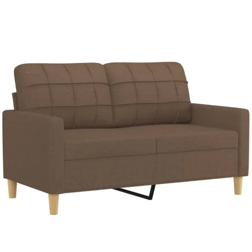 4-dijelni set sofa s jastucima smeđi od tkanine - Smeđa s jastucima i tabureom Cijena