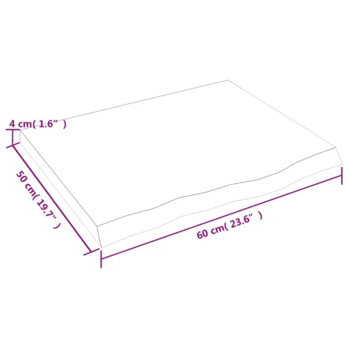 Stolna ploča 60x50x(2-4) cm od netretirane masivne hrastovine - Prirodna 60 x 50 x 4 cm Cijena