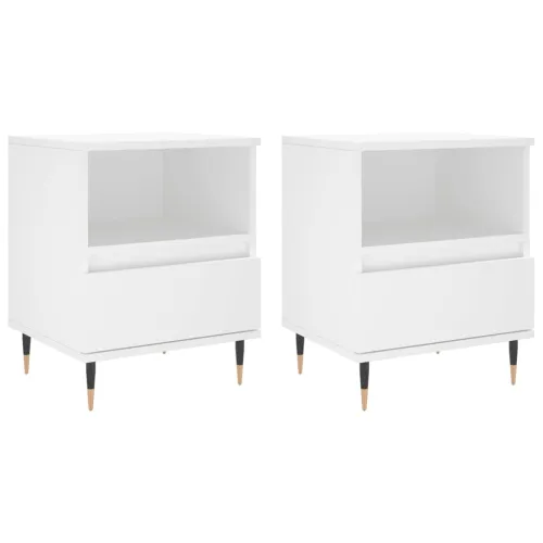 Noćni ormarići 2 kom bijeli 40 x 35 x 50 cm konstruirano drvo - Bijela 2 Cijena