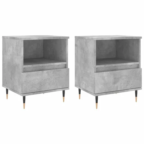 Noćni ormarići 2 kom boja betona 40x35x50 cm konstruirano drvo - Beton siva 2 Cijena