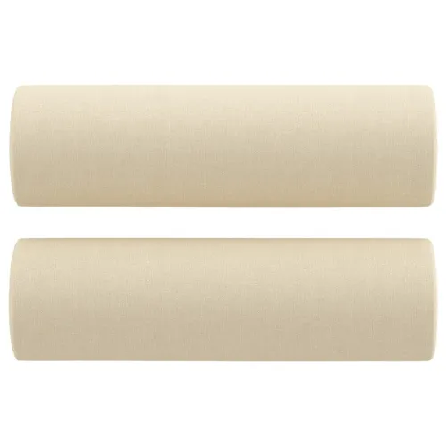 4-dijelni set sofa s jastucima krem od tkanine - Krema s jastucima i tabureom Cijena