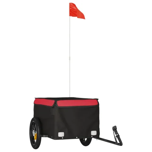 Prikolica za bicikl crno-crvena 30 kg željezna - Crvena 120 x 54 x 44 cm Cijena