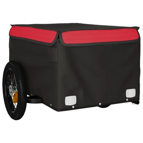 Prikolica za bicikl crno-crvena 30 kg željezna - Crvena 120 x 54 x 44 cm Cijena