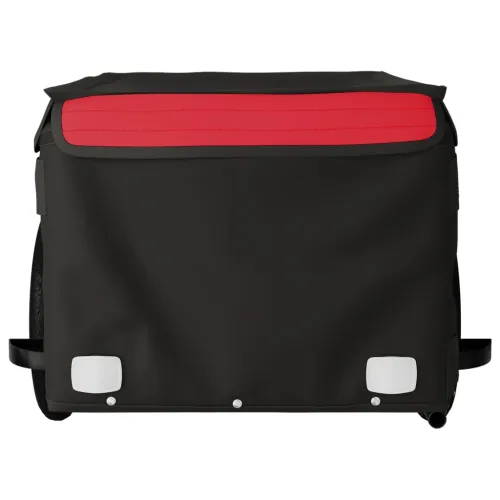 Prikolica za bicikl crno-crvena 30 kg željezna - Crvena 120 x 54 x 44 cm Cijena