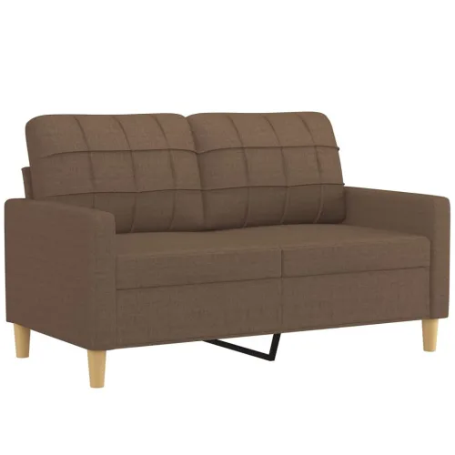 3-dijelni set sofa s jastucima smeđi od tkanine - Smeđa s jastučićima Cijena
