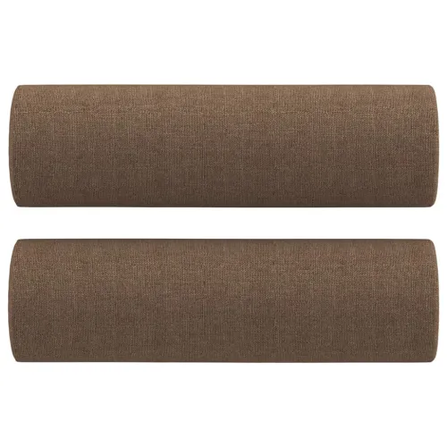 3-dijelni set sofa s jastucima smeđi od tkanine - Smeđa s jastučićima Cijena