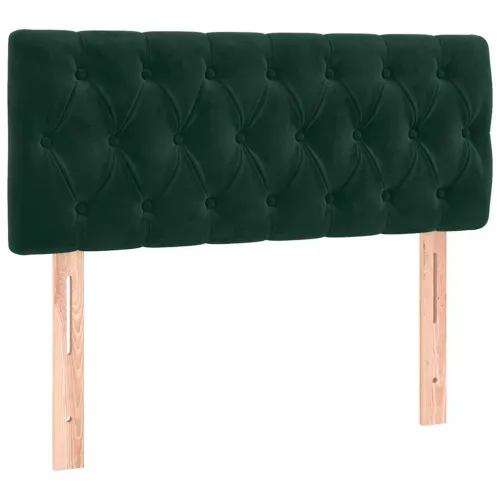 Box spring krevet s madracem tamnozeleni 90x190 cm baršunasti - Tamnozelena 90 x 190 cm Dizajn s gumbima Cijena