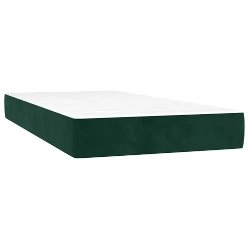 Box spring krevet s madracem tamnozeleni 90x190 cm baršunasti - Tamnozelena 90 x 190 cm Dizajn s gumbima Cijena