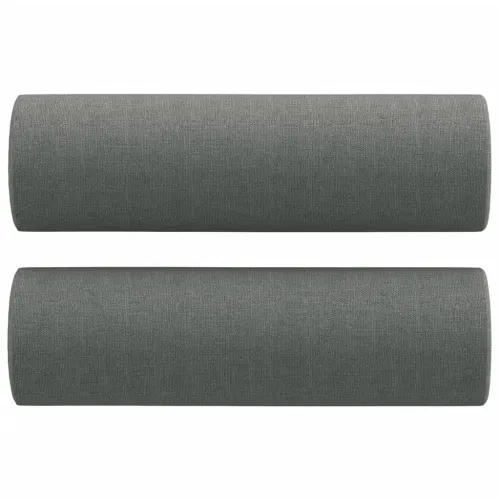 3-dijelni set sofa s jastucima tamnosivi od tkanine - Tamno siva s jastucima i tabureom Cijena