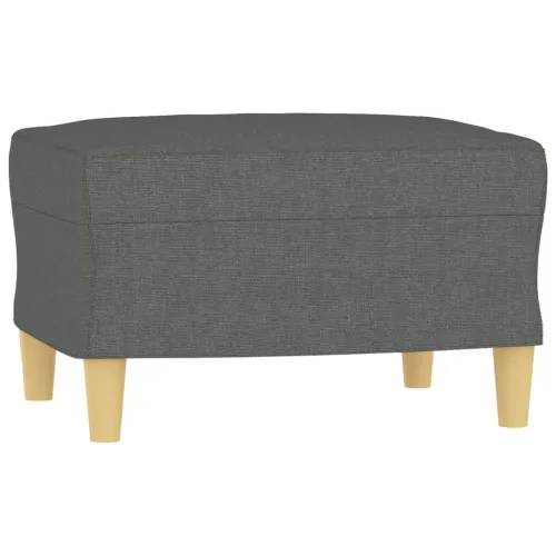 3-dijelni set sofa s jastucima tamnosivi od tkanine - Tamno siva s jastucima i tabureom Cijena
