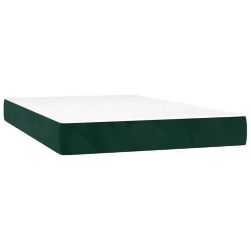 Box spring krevet s madracem tamnozeleni 120x200 cm baršunasti - Tamnozelena 120 x 200 cm Dizajn s gumbima Cijena
