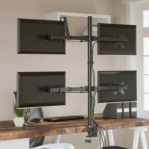 Nosač za monitor crni čelični VESA 75/100 mm - Quad Cijena
