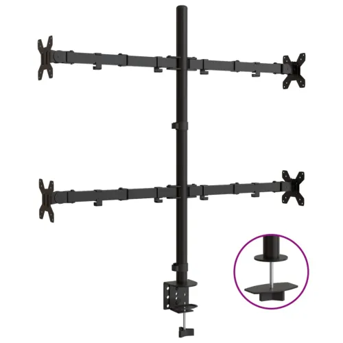 Nosač za monitor crni čelični VESA 75/100 mm - 1 quad Quad Cijena