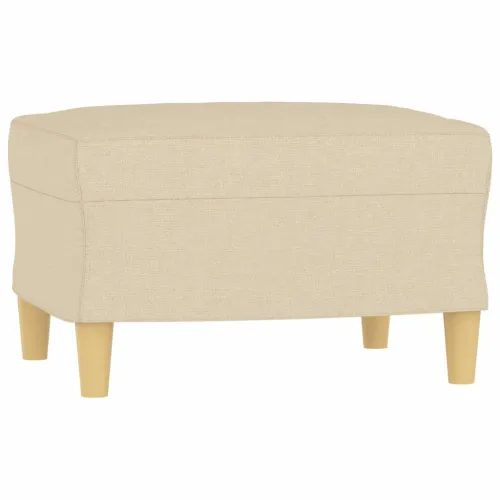 3-dijelni set sofa s jastucima krem od mikrovlakana - Krema s jastucima i tabureom Cijena
