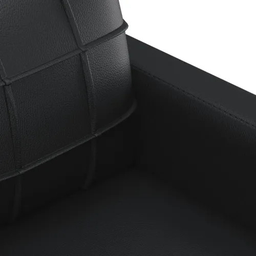 4-dijelni set sofa s jastucima crni od umjetne kože - Crna s jastucima i tabureom Cijena