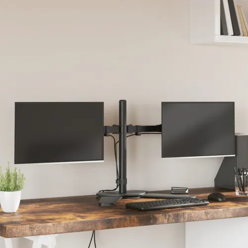 Dvostruki nosač za monitor crni čelični VESA 75/100 mm - 1 dvostruki Dvostruki Cijena