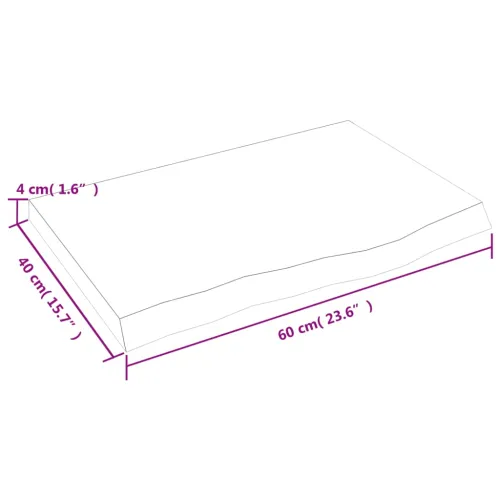 Stolna ploča svjetlosmeđa 60x40x(2-4) cm tretirana hrastovina - Svjetlosmeđa 60 x 40 x 4 cm Cijena