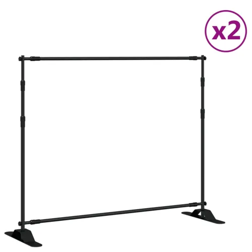 Stalci za pozadinu 2 kom crni 254 x 243 cm čelični - 254 x 243 cm (2 kom) 254 x 243 cm (2 kom) Cijena